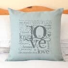 Personalised Wedding Or Engagement Love Cushion